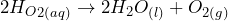 \[2H_O_{2(aq)} \rightarrow 2H_2O_{(l)} + O_{2(g)} \]