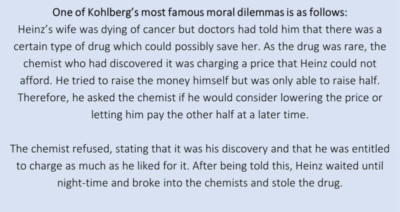 Kohlbergs moral dilemmas Kohlberg’s most famous moral dilemmas