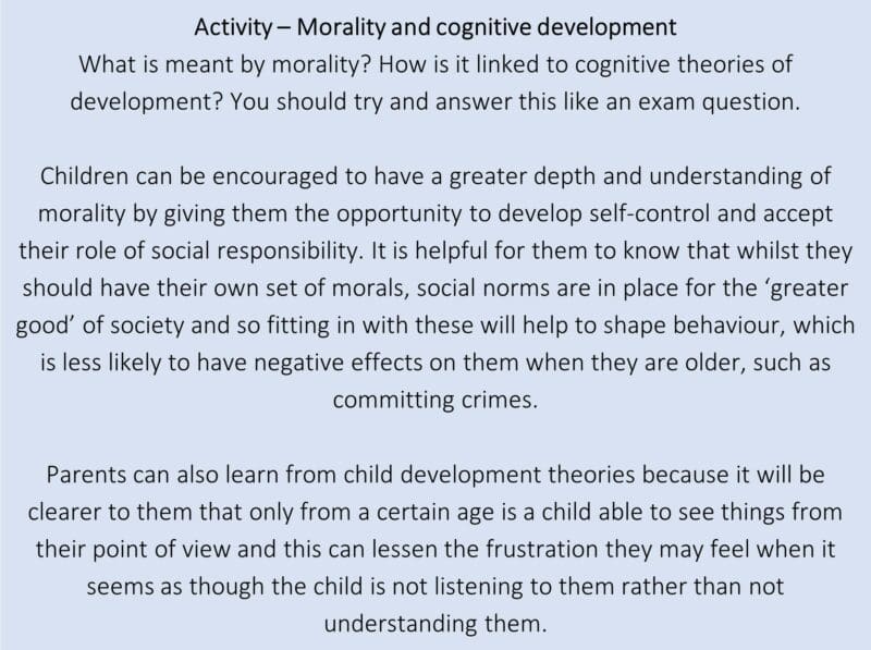 Morality and cognitive development Morality and cognitive development